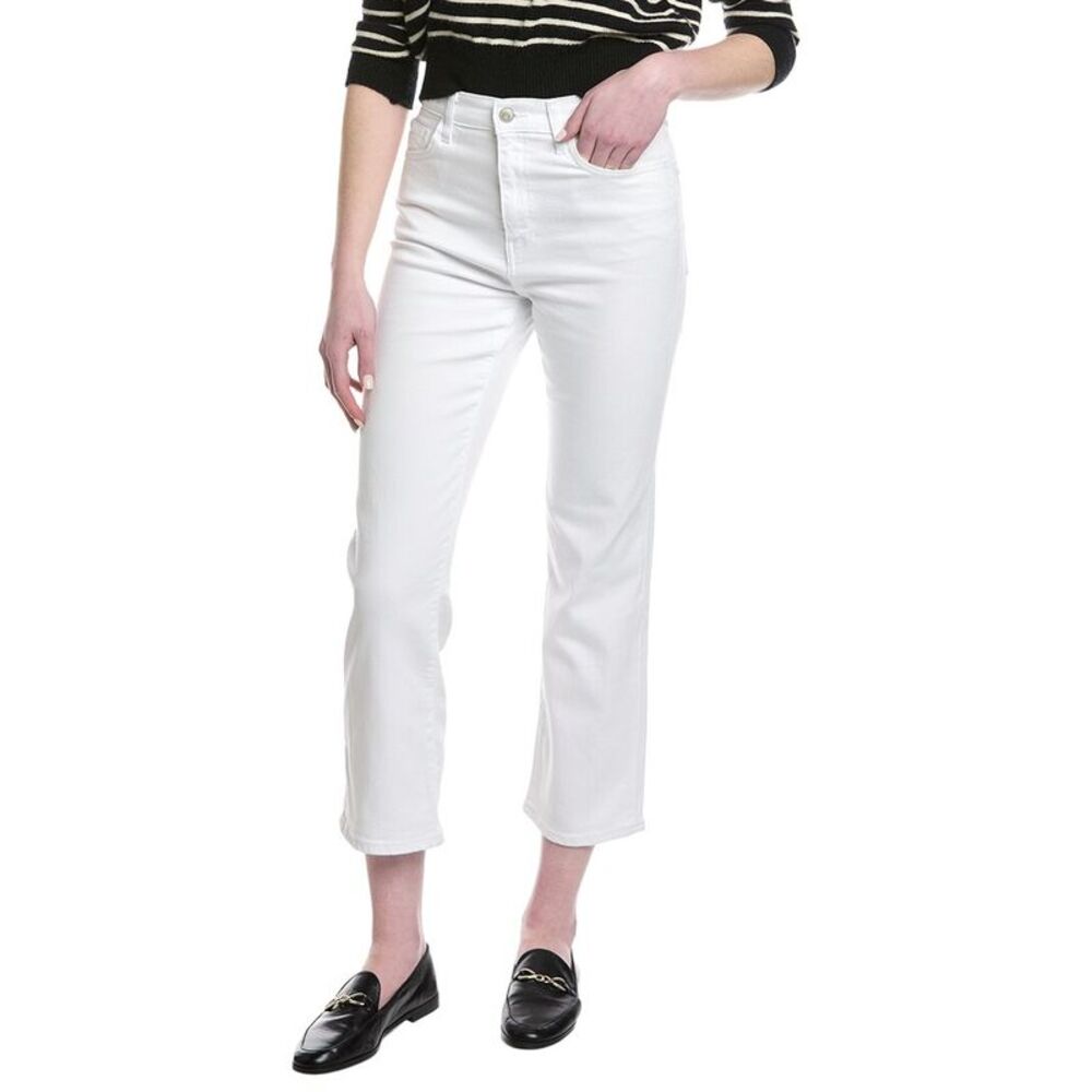 Hudson Jeans Womens  Noa High-Rise White Straight Ankle Jean, White